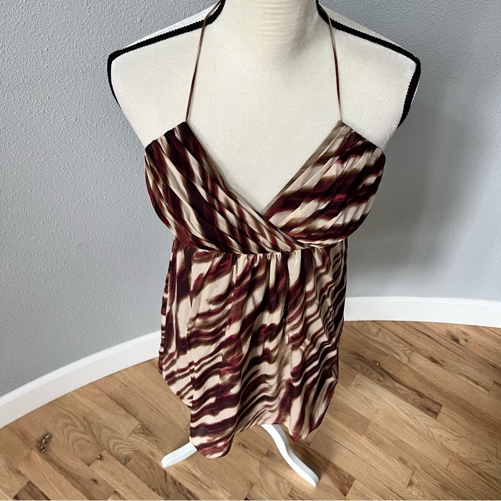 Ann Taylor Petite Burgundy and Cream Dress - Picture 5 of 11